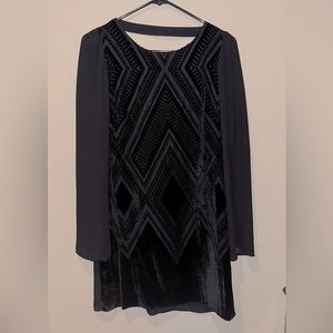 🖤 Express | Dress With Velvet Detail and Open Back